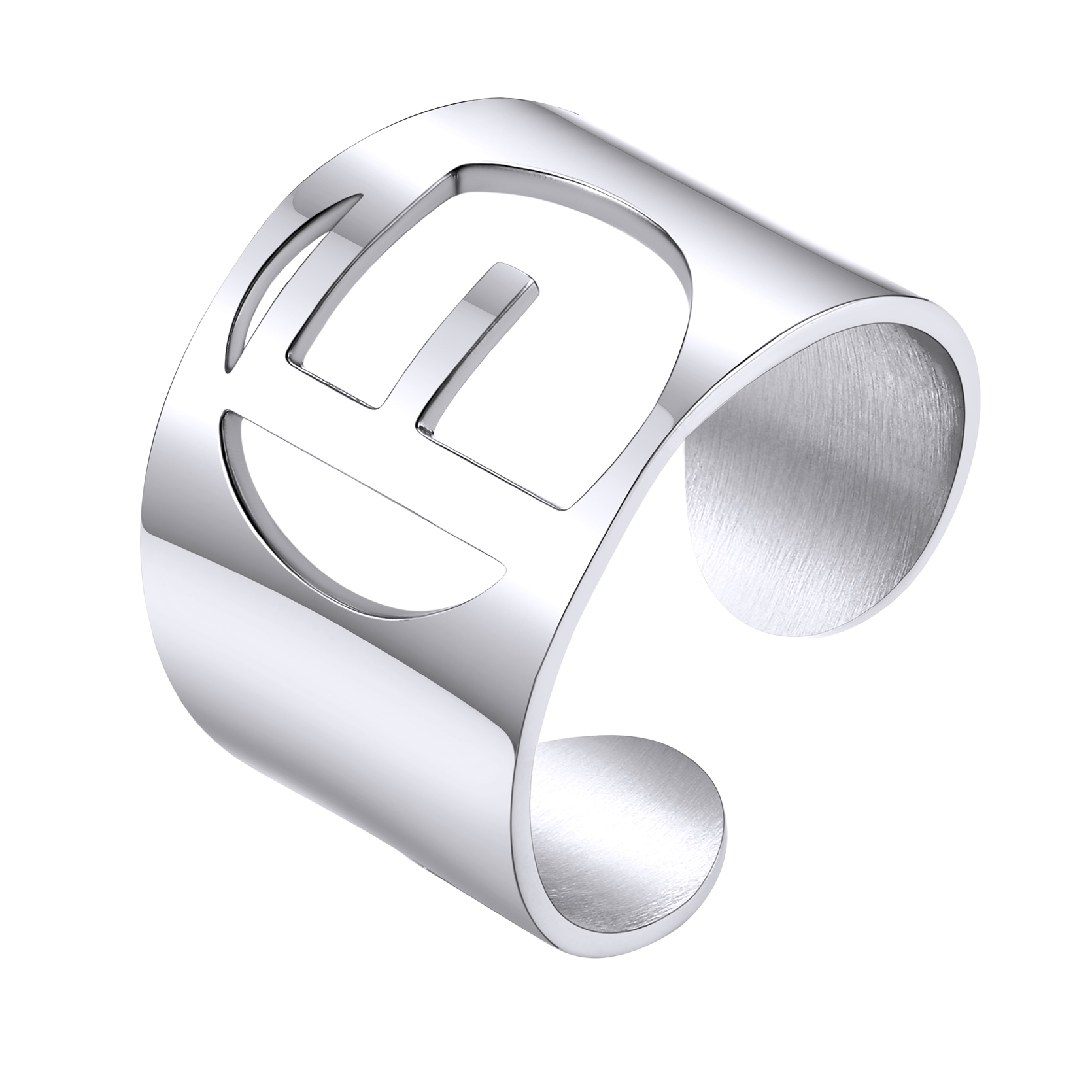 KeyStyle Gold Plated Initial Rings for Women Letter Statement Cuff Rings for Men Adjustable Jewelry Birthday Gift for Women