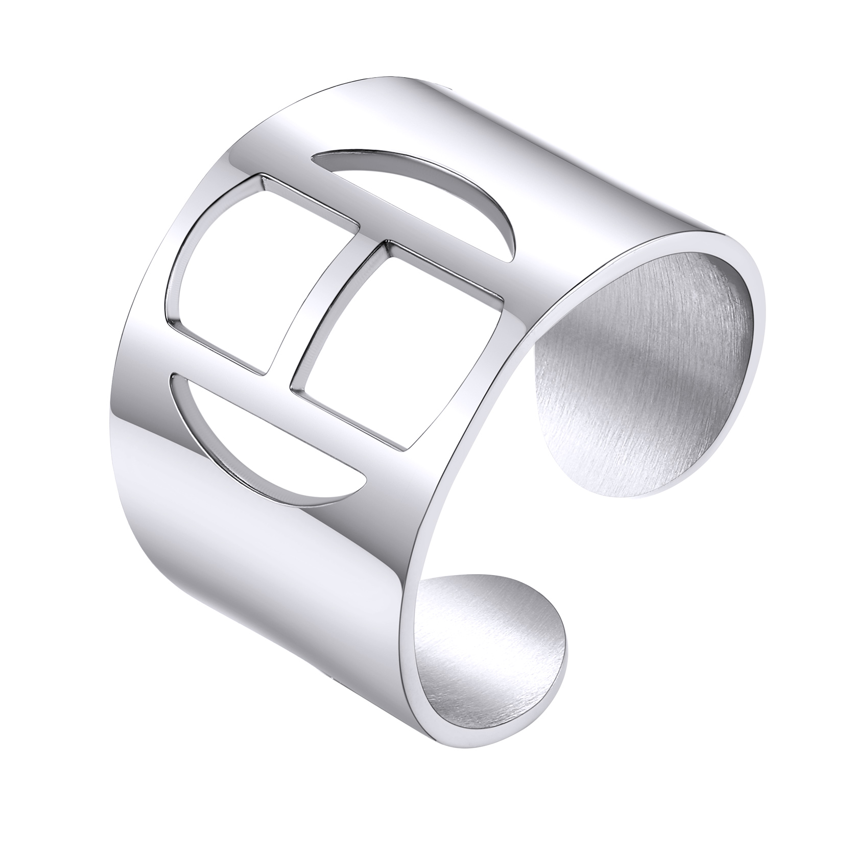 KeyStyle Gold Plated Initial Rings for Women Letter Statement Cuff Rings for Men Adjustable Jewelry Birthday Gift for Women