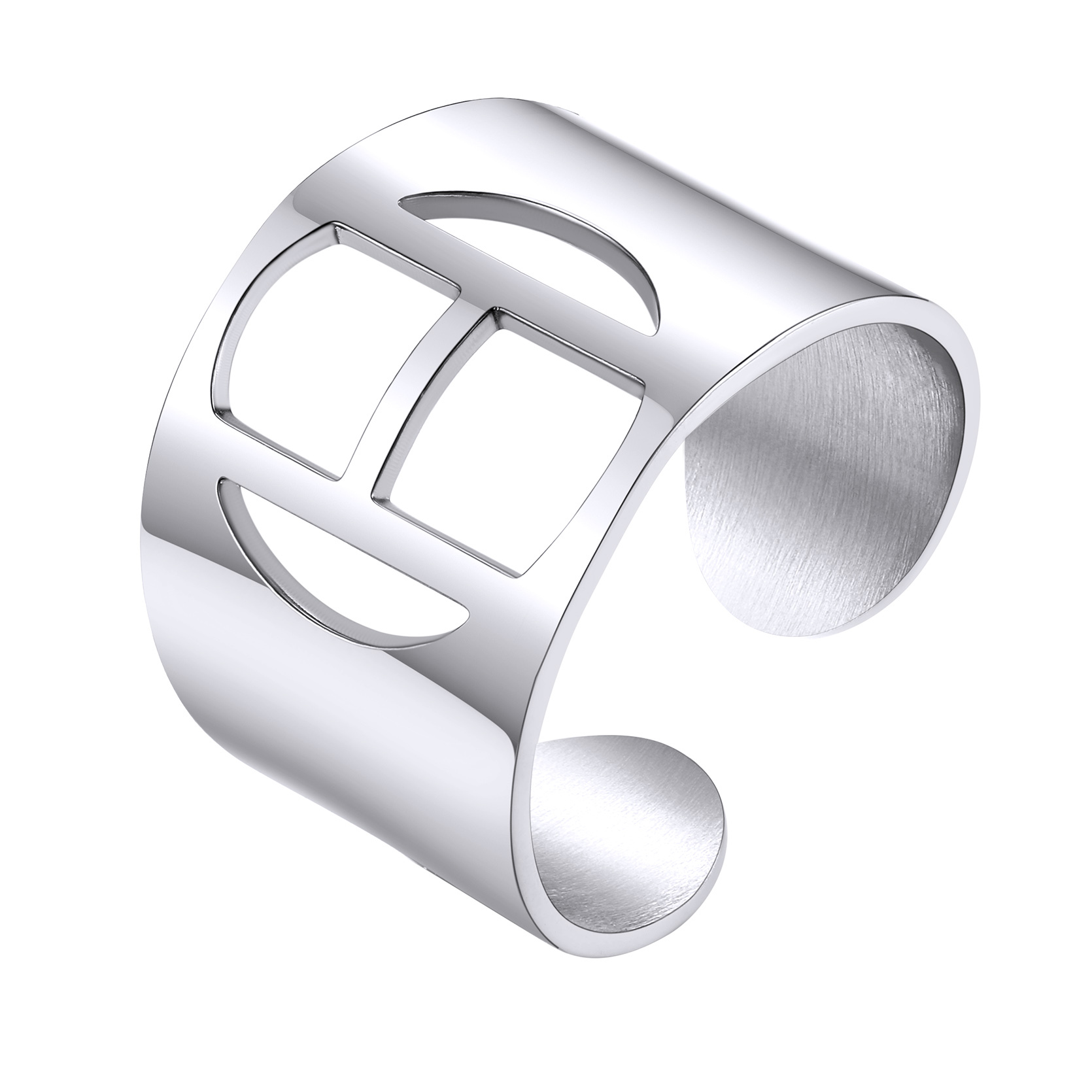 KeyStyle Gold Plated Initial Rings for Women Letter Statement Cuff Rings for Men Adjustable Jewelry Birthday Gift for Women