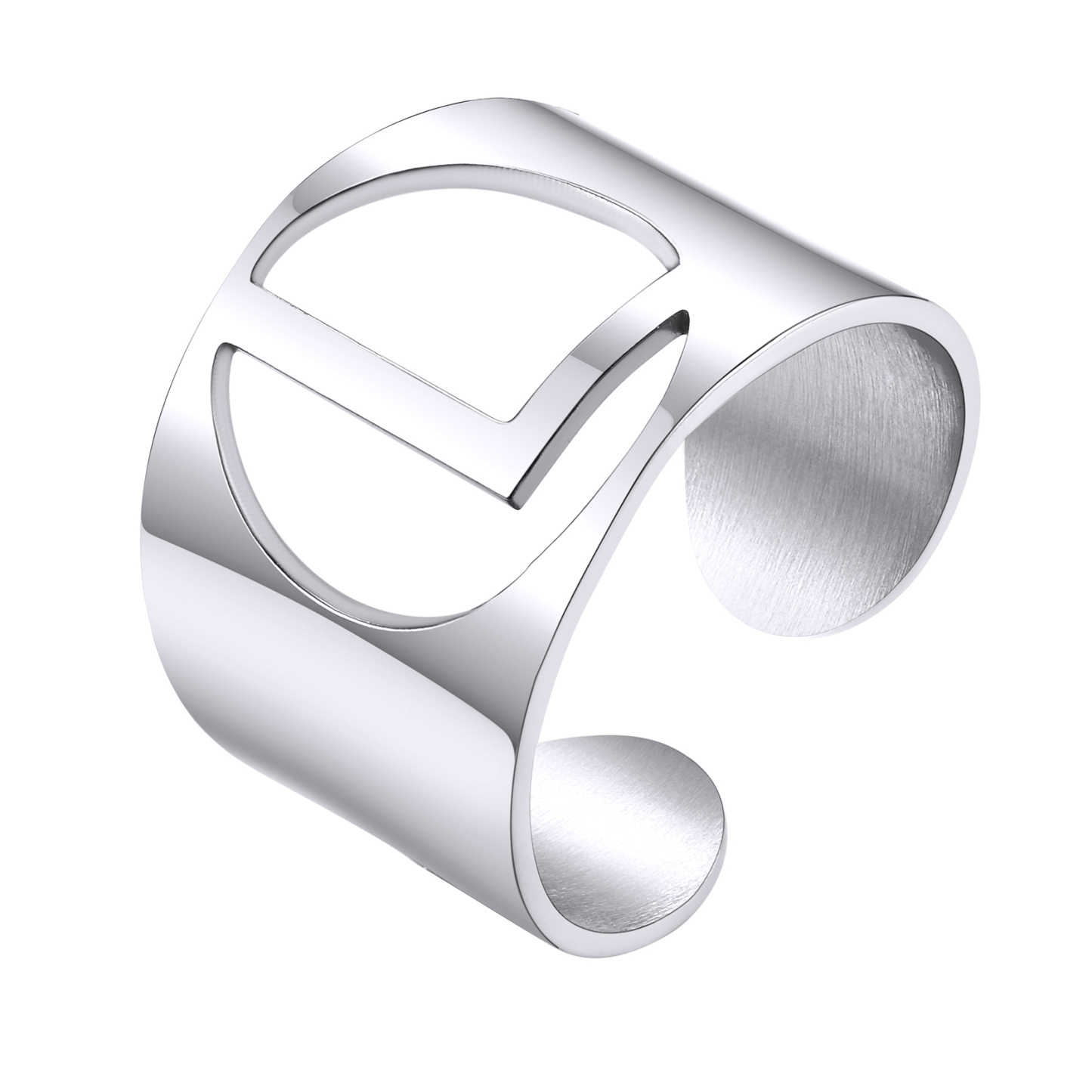 KeyStyle Gold Plated Initial Rings for Women Letter Statement Cuff Rings for Men Adjustable Jewelry Birthday Gift for Women