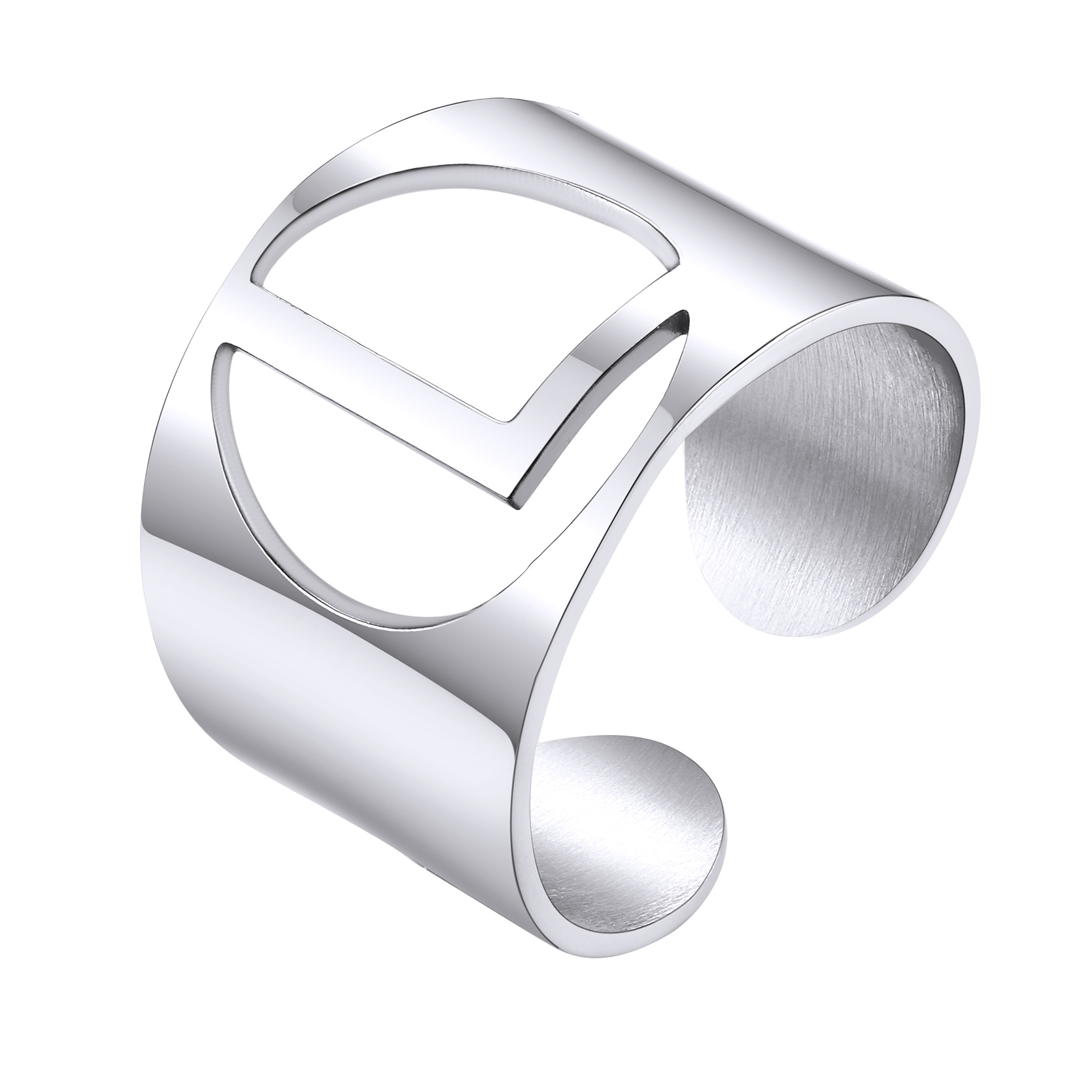 KeyStyle Gold Plated Initial Rings for Women Letter Statement Cuff Rings for Men Adjustable Jewelry Birthday Gift for Women