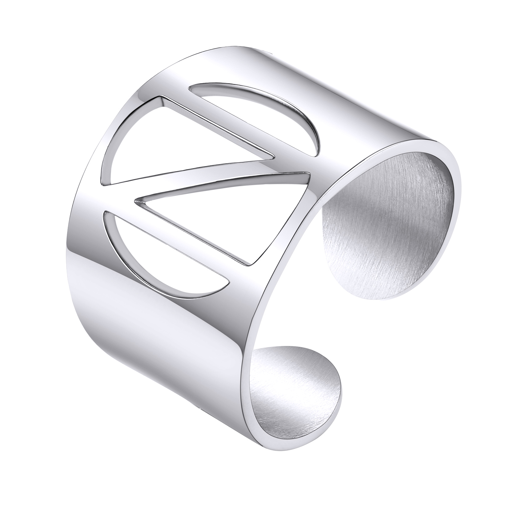 KeyStyle Gold Plated Initial Rings for Women Letter Statement Cuff Rings for Men Adjustable Jewelry Birthday Gift for Women