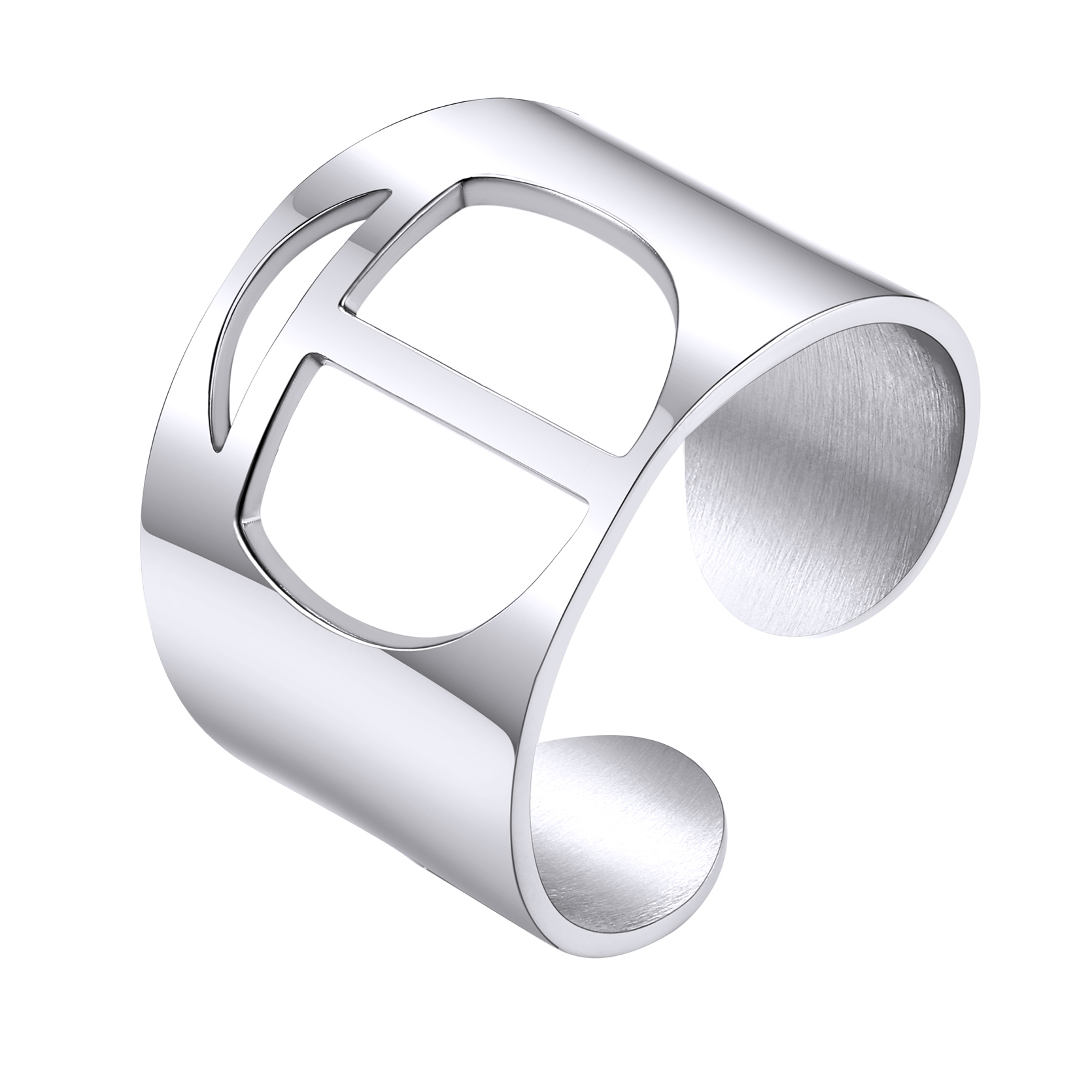 KeyStyle Gold Plated Initial Rings for Women Letter Statement Cuff Rings for Men Adjustable Jewelry Birthday Gift for Women