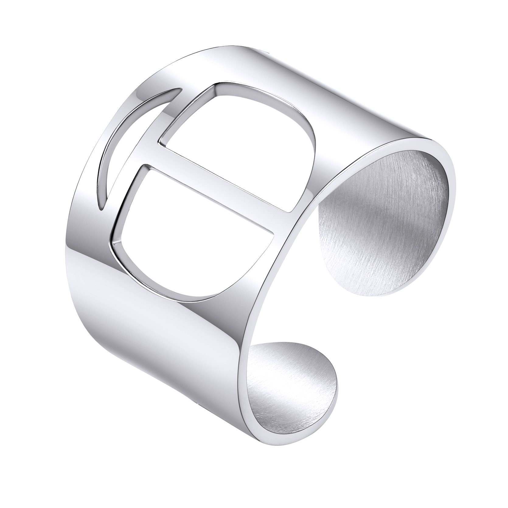 KeyStyle Gold Plated Initial Rings for Women Letter Statement Cuff Rings for Men Adjustable Jewelry Birthday Gift for Women