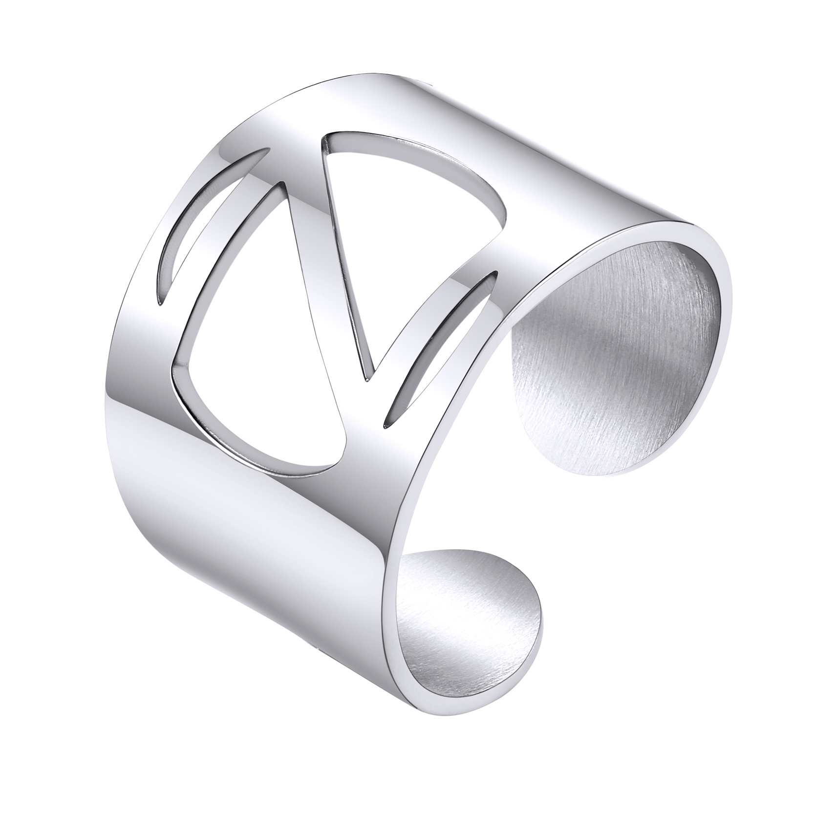 KeyStyle Gold Plated Initial Rings for Women Letter Statement Cuff Rings for Men Adjustable Jewelry Birthday Gift for Women