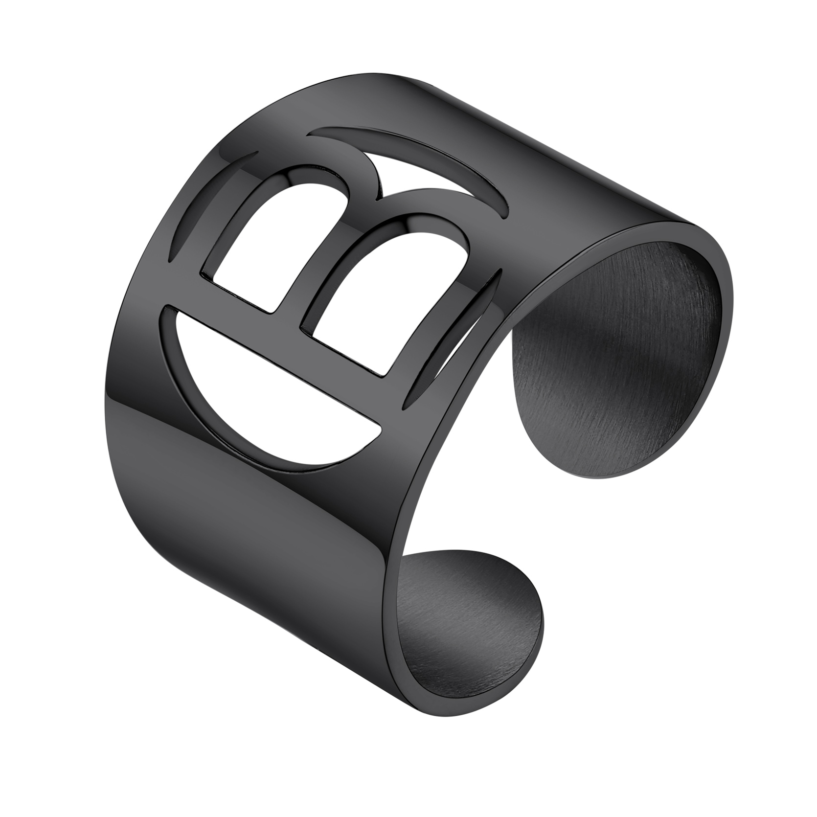 KeyStyle Gold Plated Initial Rings for Women Letter Statement Cuff Rings for Men Adjustable Jewelry Birthday Gift for Women