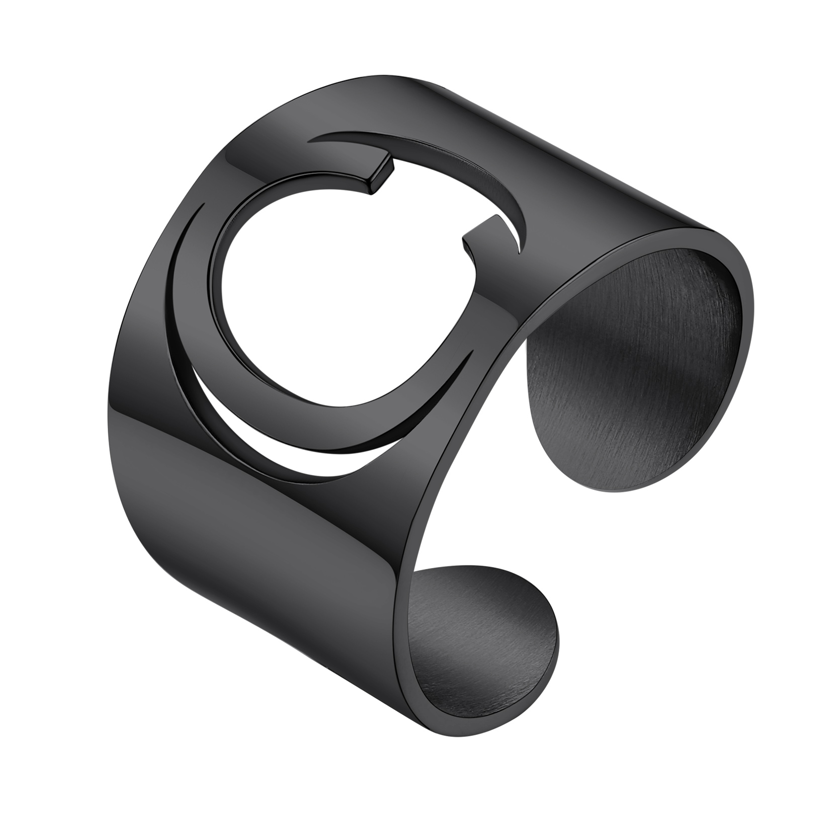 KeyStyle Gold Plated Initial Rings for Women Letter Statement Cuff Rings for Men Adjustable Jewelry Birthday Gift for Women