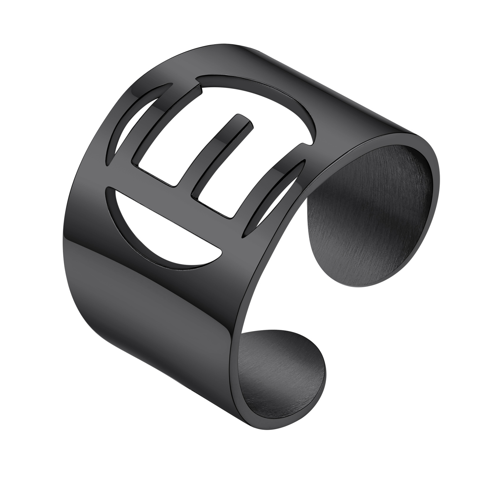 KeyStyle Gold Plated Initial Rings for Women Letter Statement Cuff Rings for Men Adjustable Jewelry Birthday Gift for Women