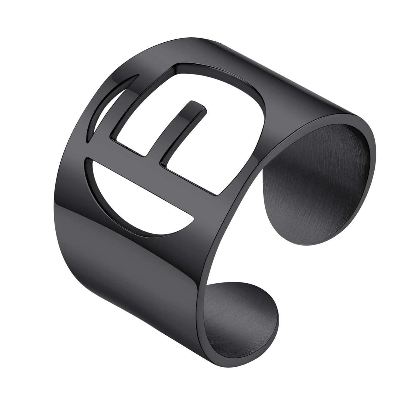 KeyStyle Gold Plated Initial Rings for Women Letter Statement Cuff Rings for Men Adjustable Jewelry Birthday Gift for Women