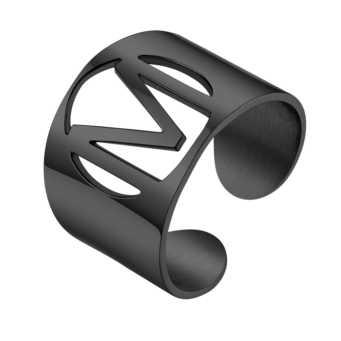 KeyStyle Gold Plated Initial Rings for Women Letter Statement Cuff Rings for Men Adjustable Jewelry Birthday Gift for Women