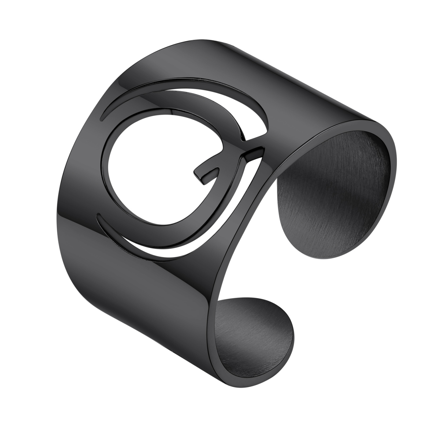 KeyStyle Gold Plated Initial Rings for Women Letter Statement Cuff Rings for Men Adjustable Jewelry Birthday Gift for Women