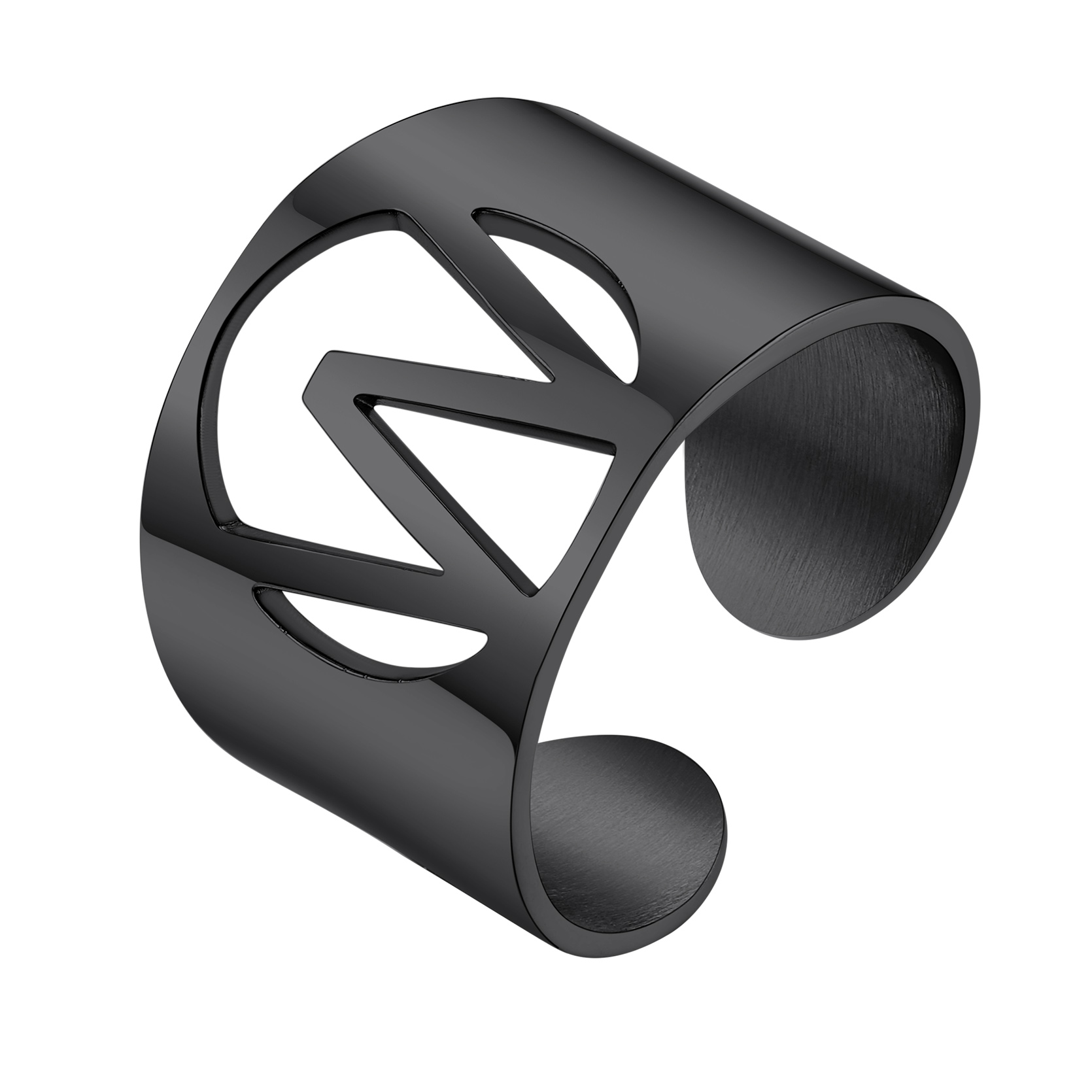 KeyStyle Gold Plated Initial Rings for Women Letter Statement Cuff Rings for Men Adjustable Jewelry Birthday Gift for Women