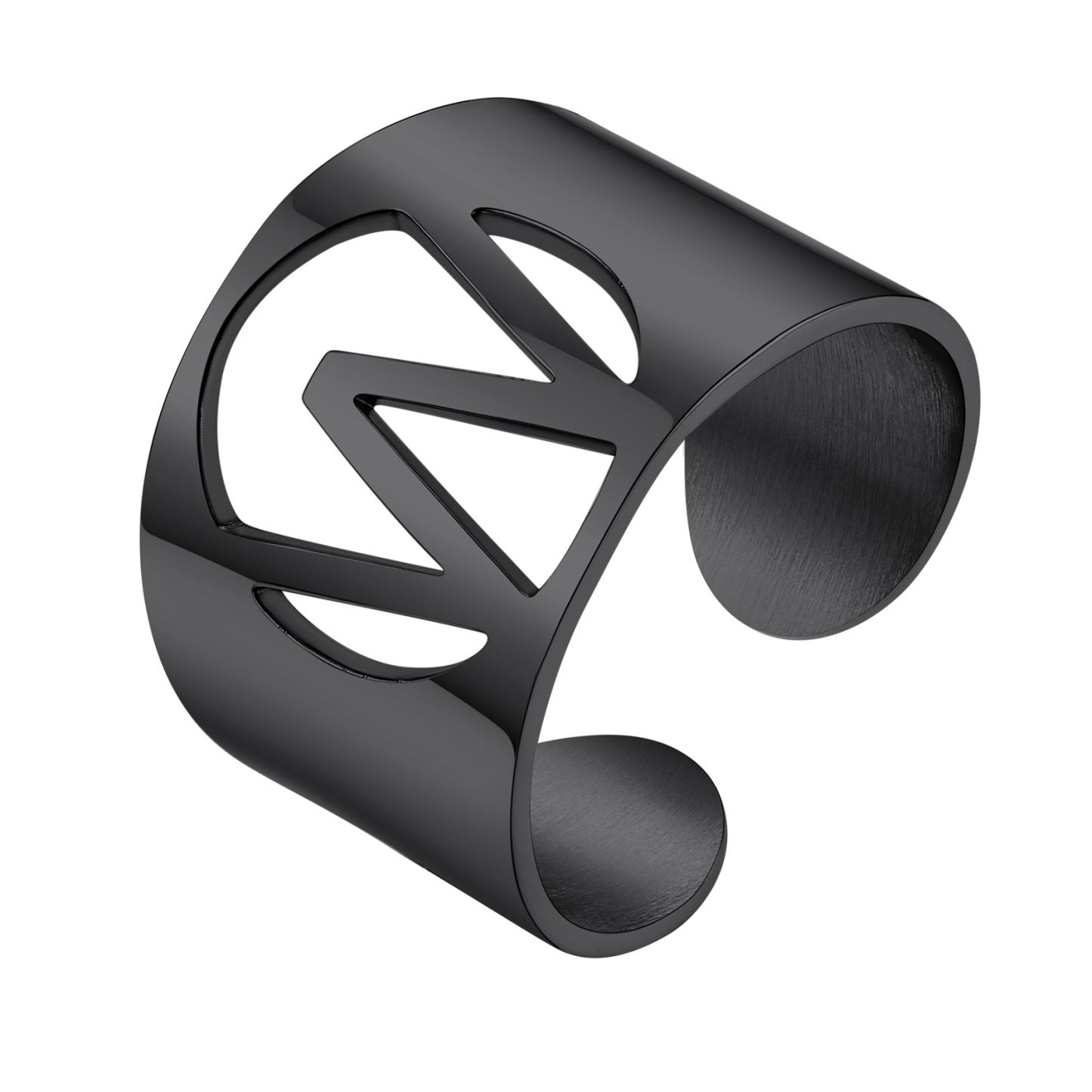 KeyStyle Gold Plated Initial Rings for Women Letter Statement Cuff Rings for Men Adjustable Jewelry Birthday Gift for Women