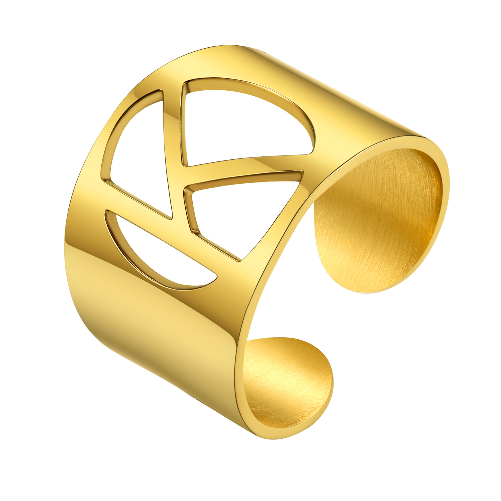 KeyStyle Gold Plated Initial Rings for Women Letter Statement Cuff Rings for Men Adjustable Jewelry Birthday Gift for Women