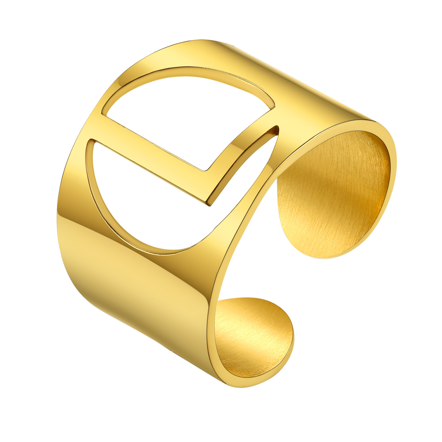 KeyStyle Gold Plated Initial Rings for Women Letter Statement Cuff Rings for Men Adjustable Jewelry Birthday Gift for Women