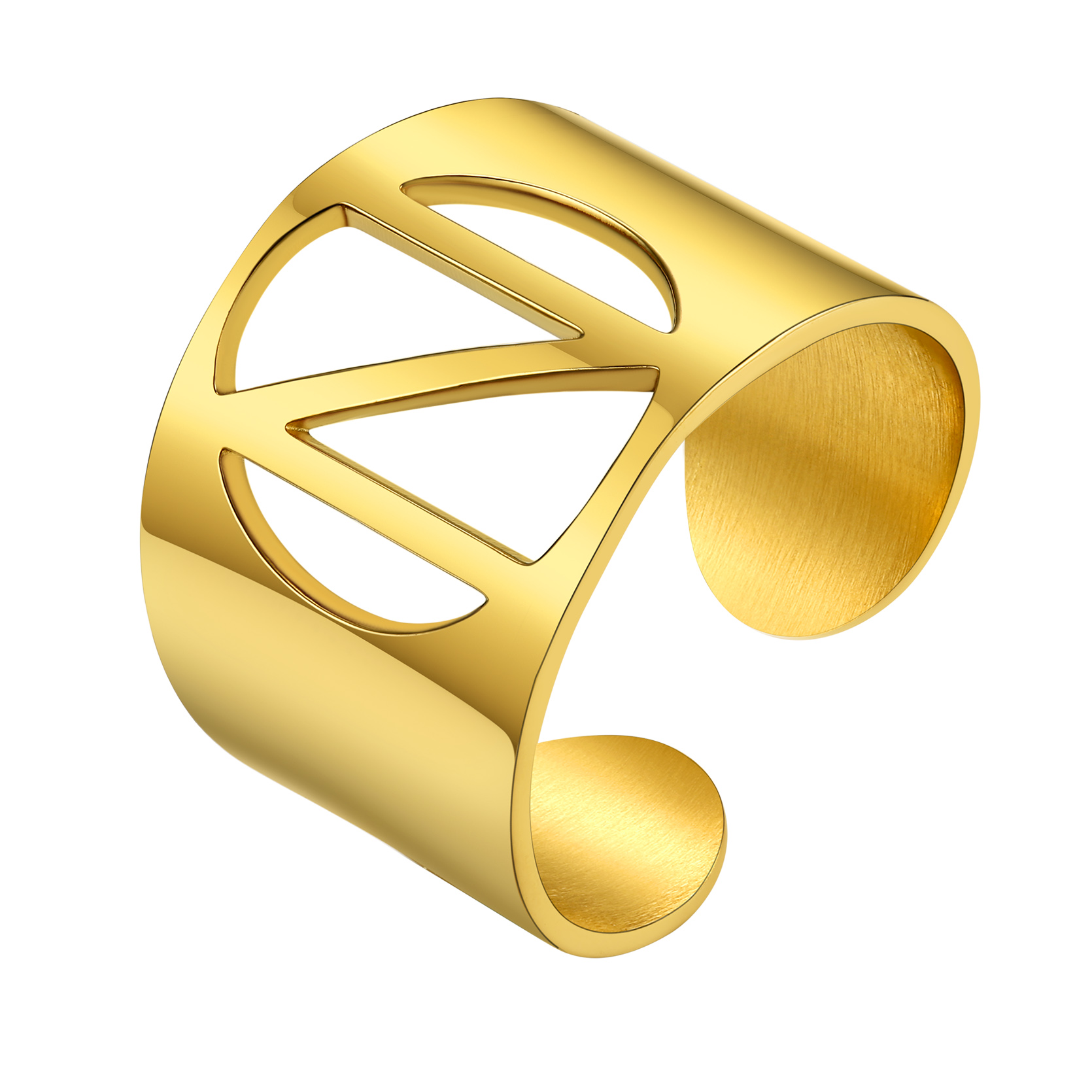 KeyStyle Gold Plated Initial Rings for Women Letter Statement Cuff Rings for Men Adjustable Jewelry Birthday Gift for Women