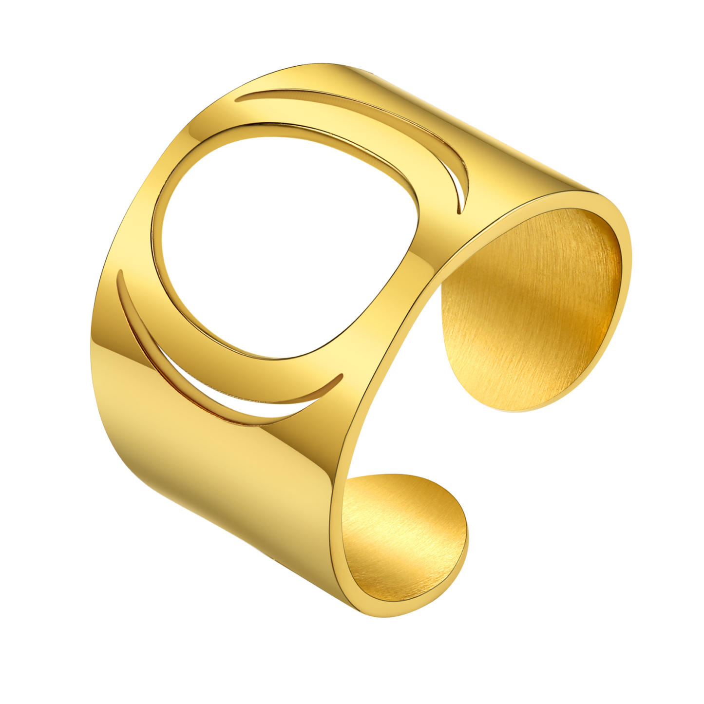 KeyStyle Gold Plated Initial Rings for Women Letter Statement Cuff Rings for Men Adjustable Jewelry Birthday Gift for Women