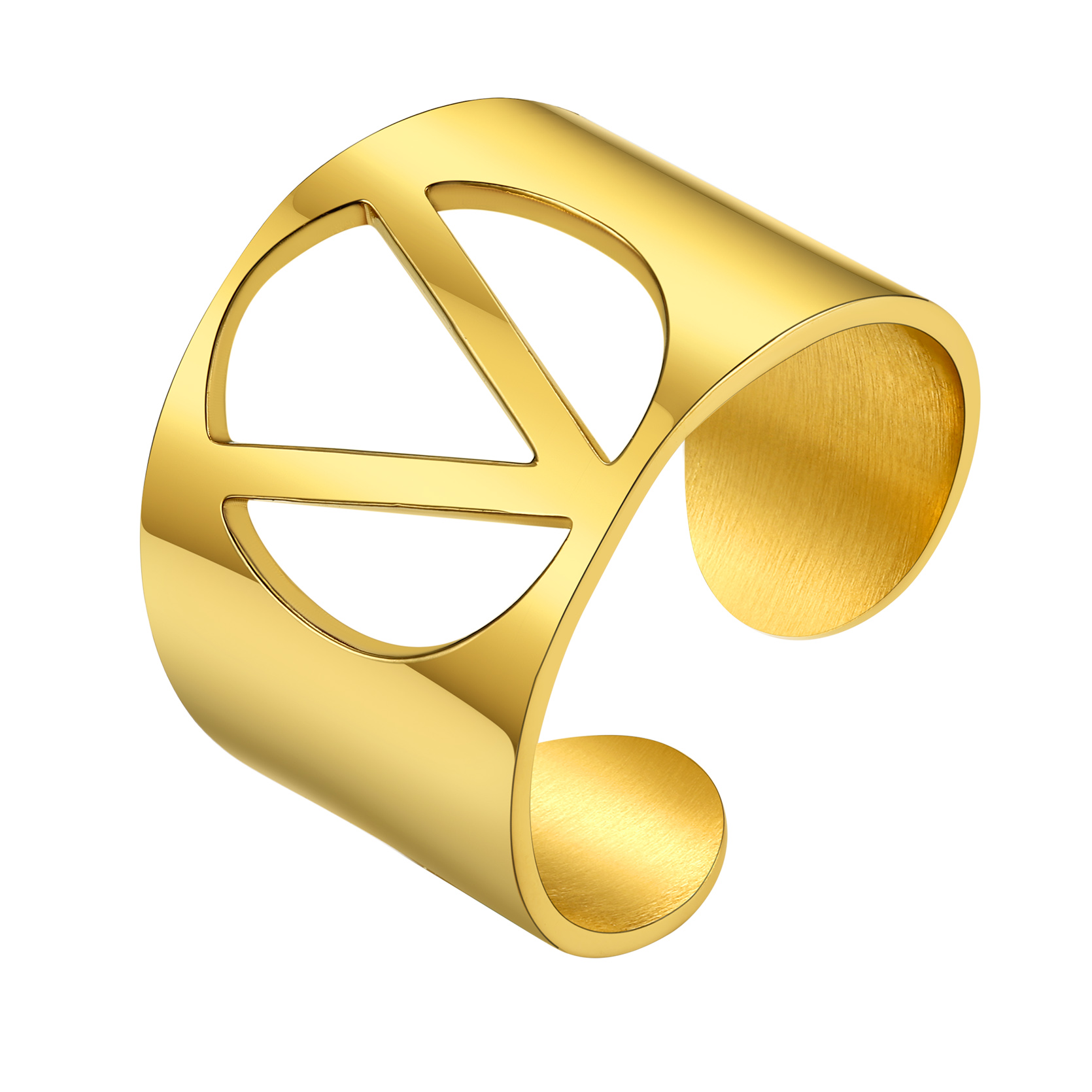 KeyStyle Gold Plated Initial Rings for Women Letter Statement Cuff Rings for Men Adjustable Jewelry Birthday Gift for Women