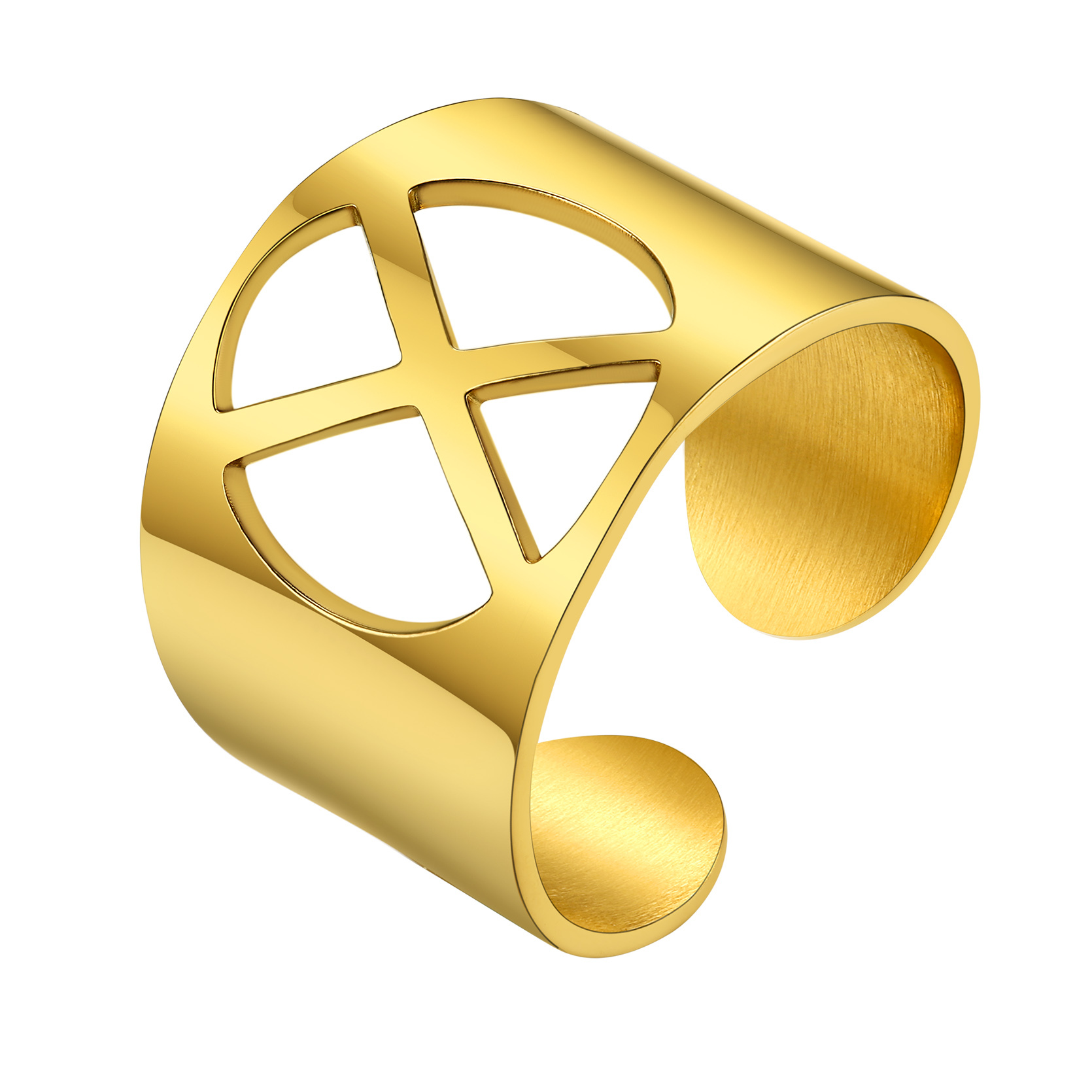 KeyStyle Gold Plated Initial Rings for Women Letter Statement Cuff Rings for Men Adjustable Jewelry Birthday Gift for Women