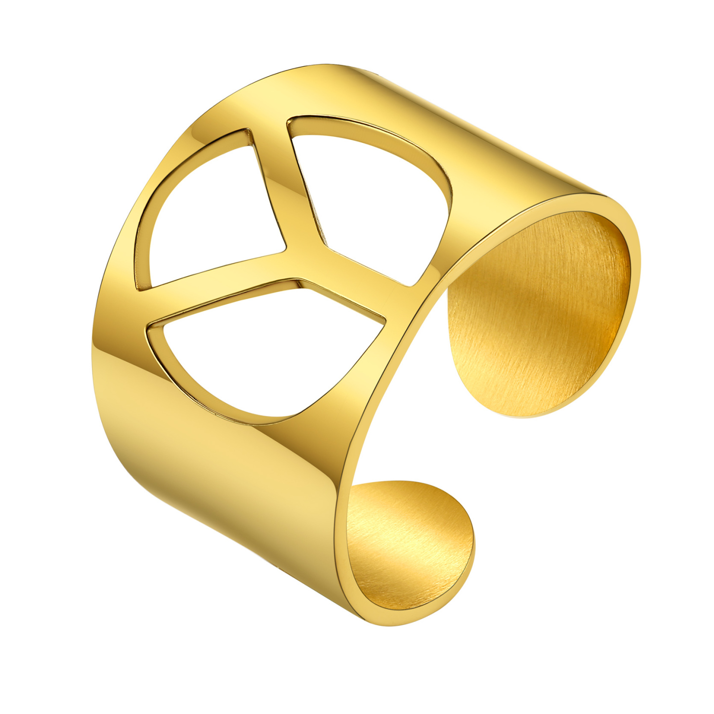 KeyStyle Gold Plated Initial Rings for Women Letter Statement Cuff Rings for Men Adjustable Jewelry Birthday Gift for Women