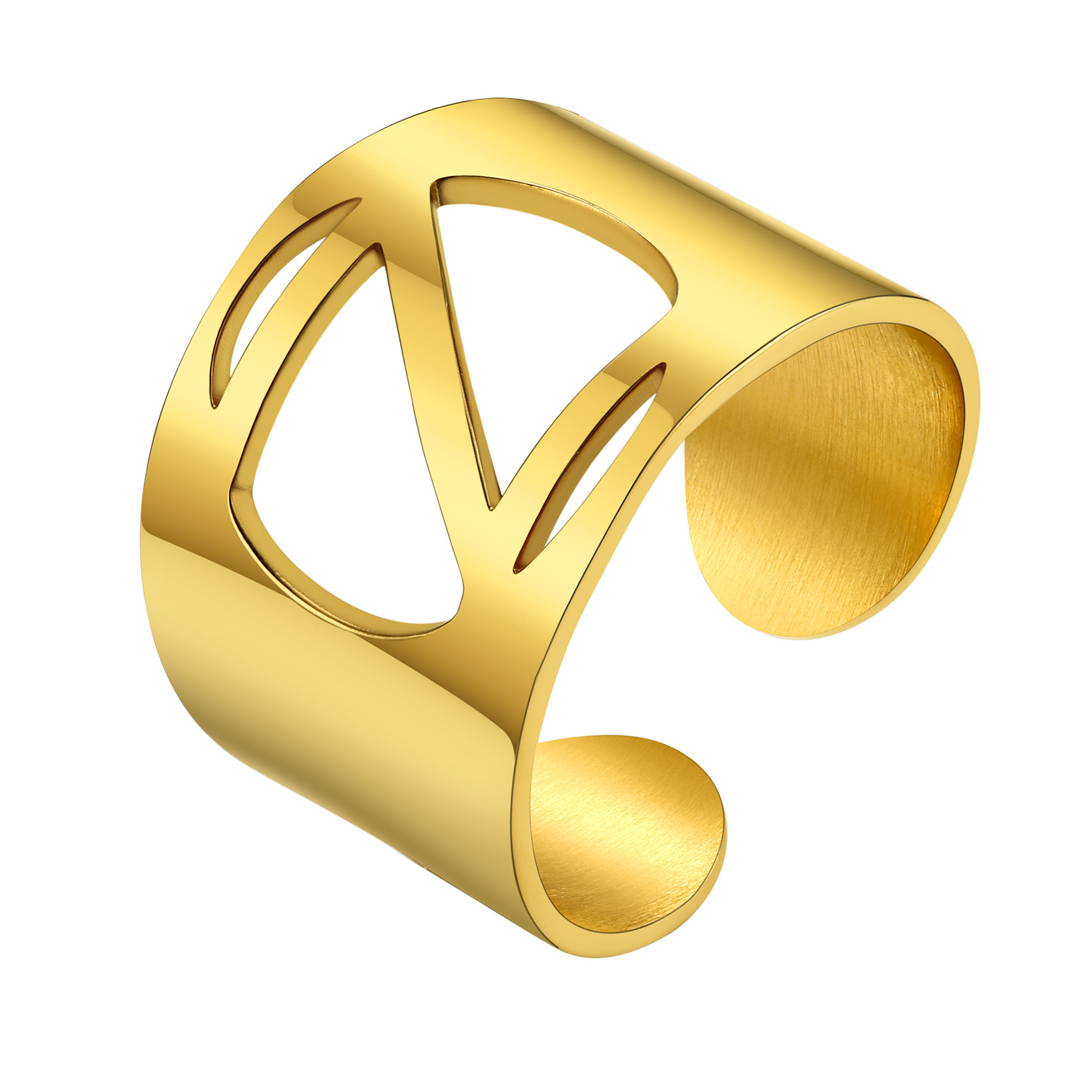 KeyStyle Gold Plated Initial Rings for Women Letter Statement Cuff Rings for Men Adjustable Jewelry Birthday Gift for Women