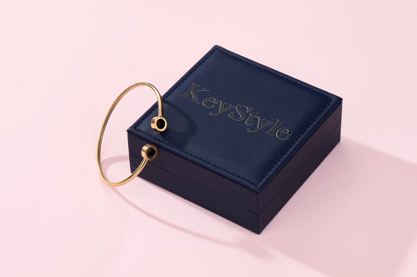 KeyStyle Open Cuff Bangle Bracelet, Gold Plated Bangle Bracelets for Women Jewelry Birthday Valentine Gift for Her