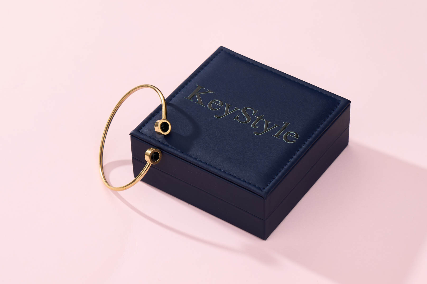 KeyStyle Open Cuff Bangle Bracelet, Gold Plated Bangle Bracelets for Women Jewelry Birthday Valentine Gift for Her