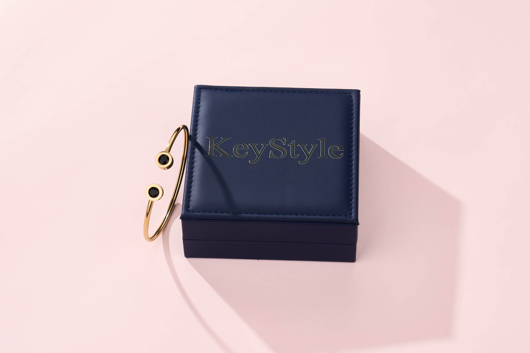 KeyStyle Open Cuff Bangle Bracelet, Gold Plated Bangle Bracelets for Women Jewelry Birthday Valentine Gift for Her