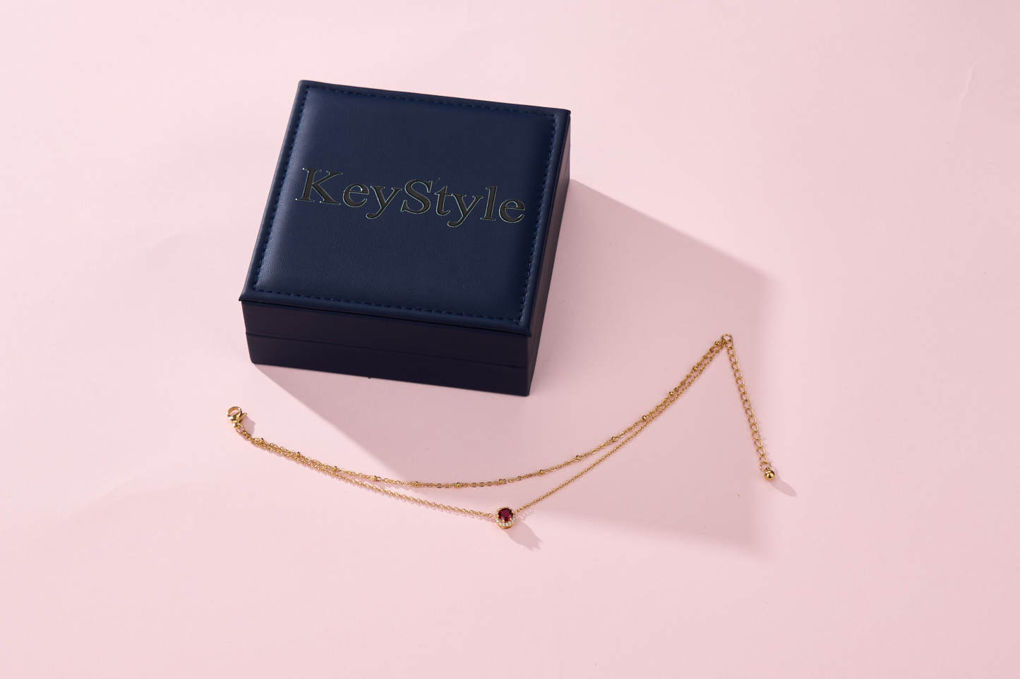 KeyStyle Birthstone Women Jewelry, Anklet Bracelet for Women, 14K Gold Plated Anklets Jewelry Gift For Her