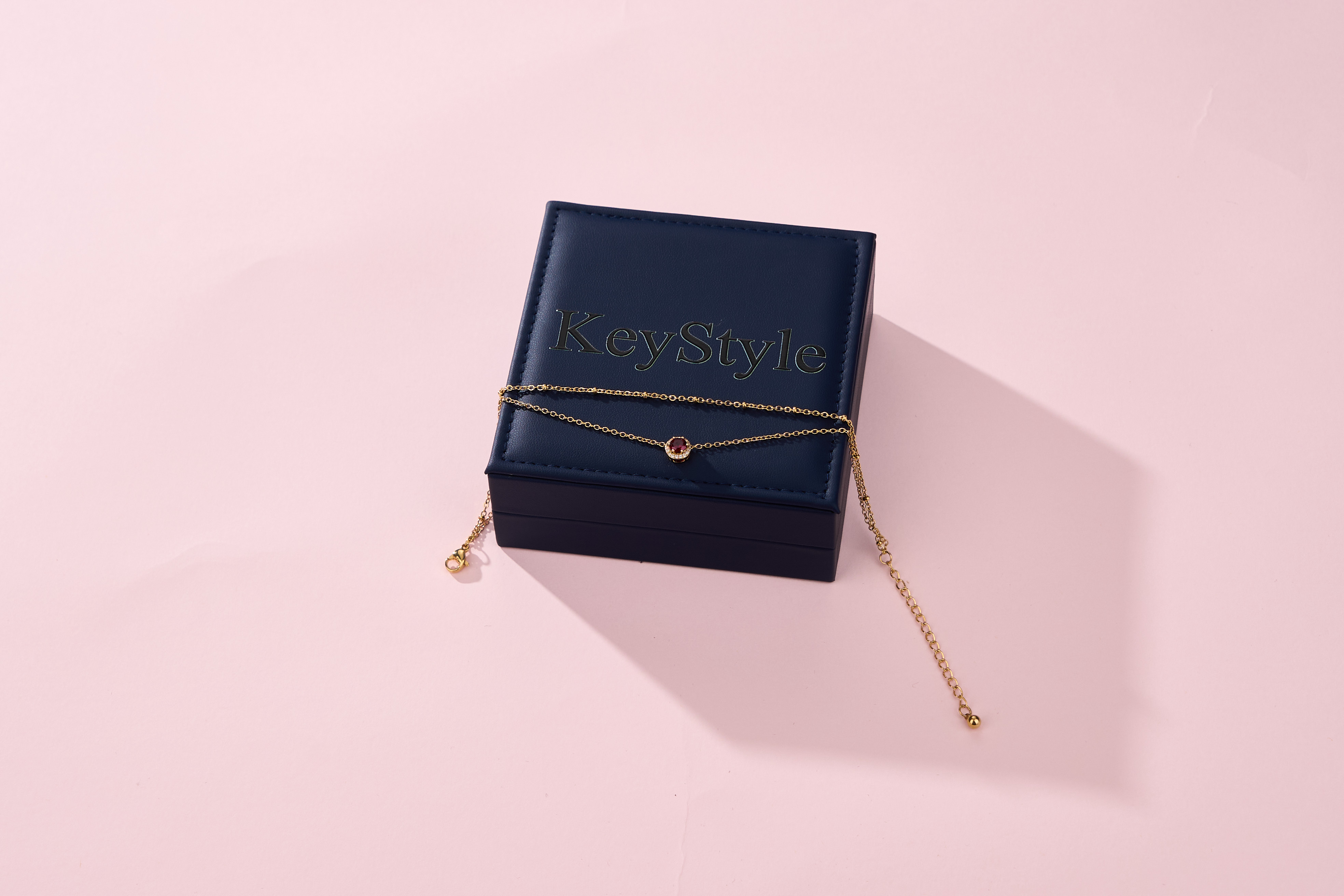 KeyStyle Birthstone Women Jewelry, Anklet Bracelet for Women, 14K Gold Plated Anklets Jewelry Gift For Her