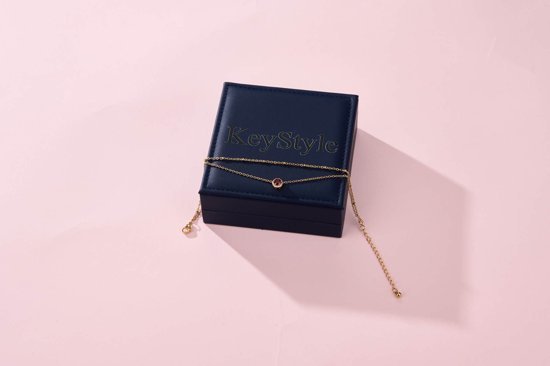 KeyStyle Birthstone Women Jewelry, Anklet Bracelet for Women, 14K Gold Plated Anklets Jewelry Gift For Her