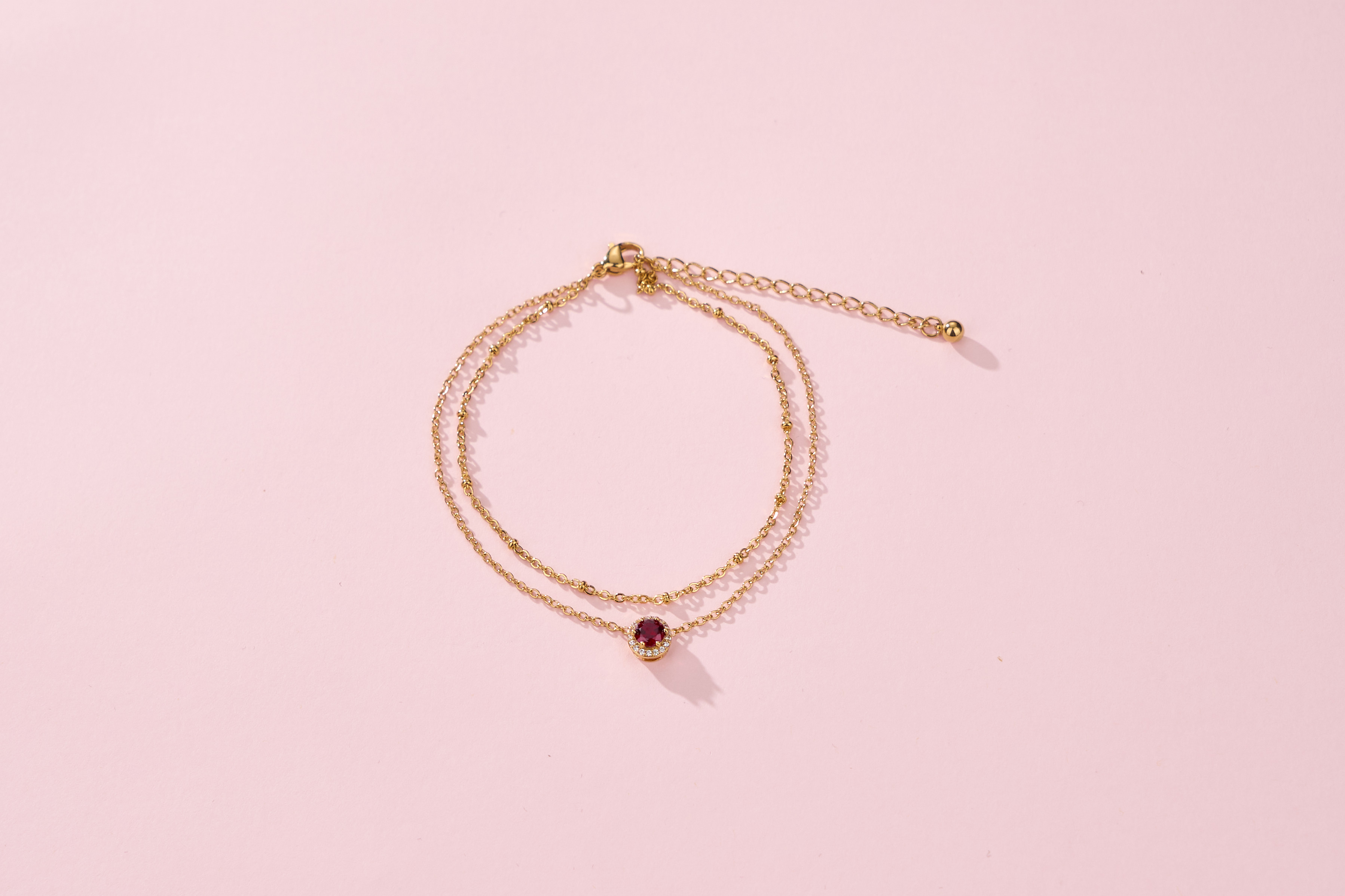 KeyStyle Birthstone Women Jewelry, Anklet Bracelet for Women, 14K Gold Plated Anklets Jewelry Gift For Her