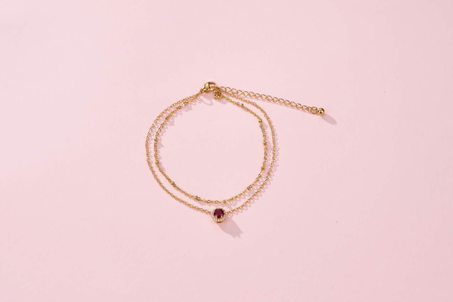 KeyStyle Birthstone Women Jewelry, Anklet Bracelet for Women, 14K Gold Plated Anklets Jewelry Gift For Her