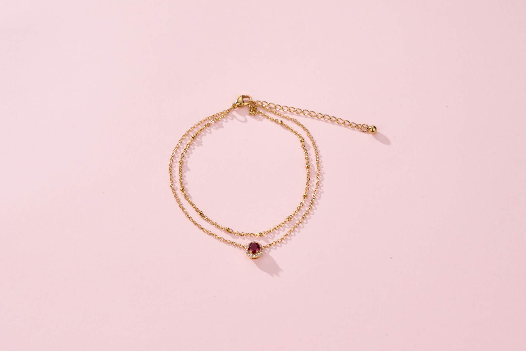 KeyStyle Birthstone Women Jewelry, Anklet Bracelet for Women, 14K Gold Plated Anklets Jewelry Gift For Her