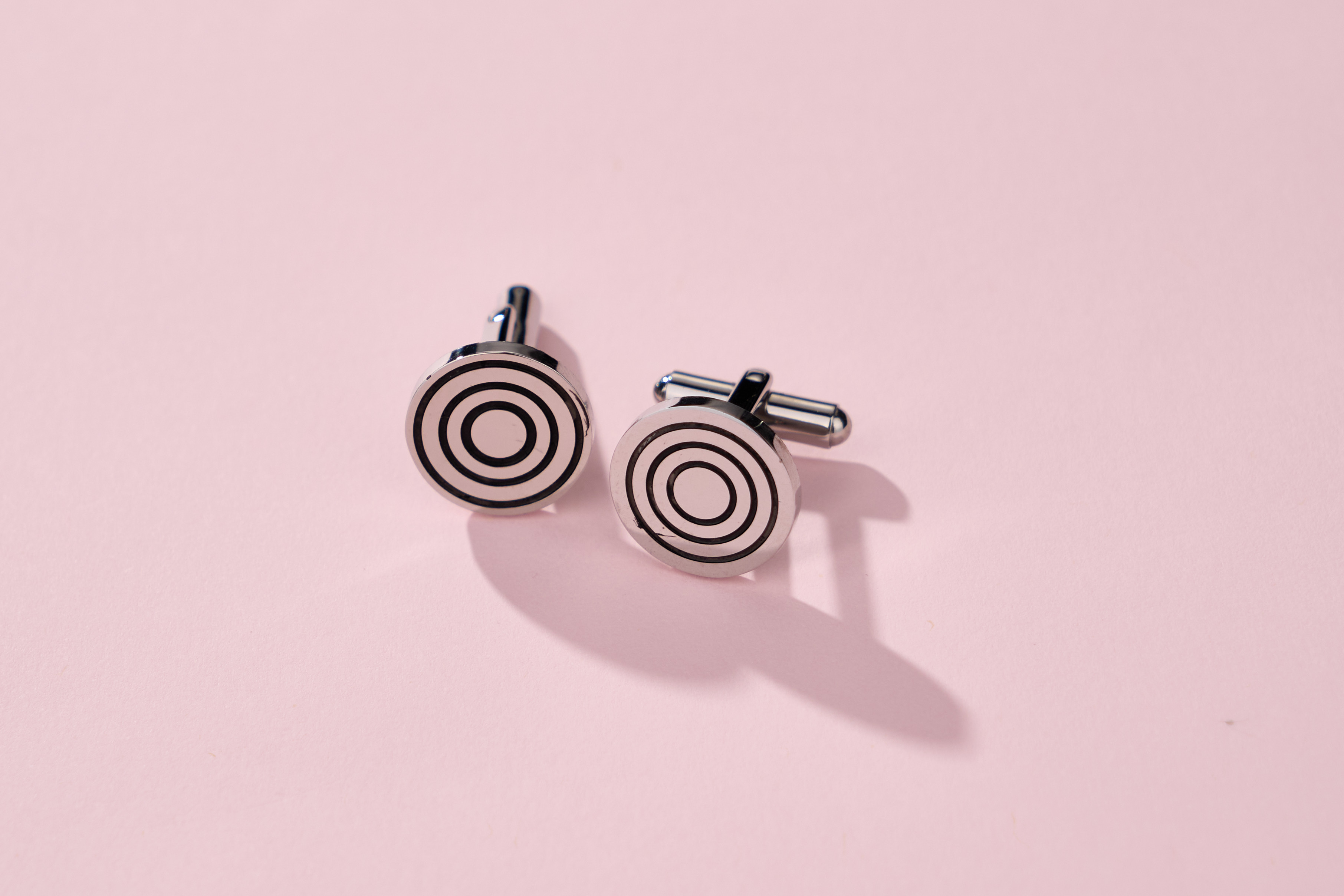 KeyStyle Cuff Links for Men, 1 Pair Men Round Stainless Steel Cuff Links with Gift Box