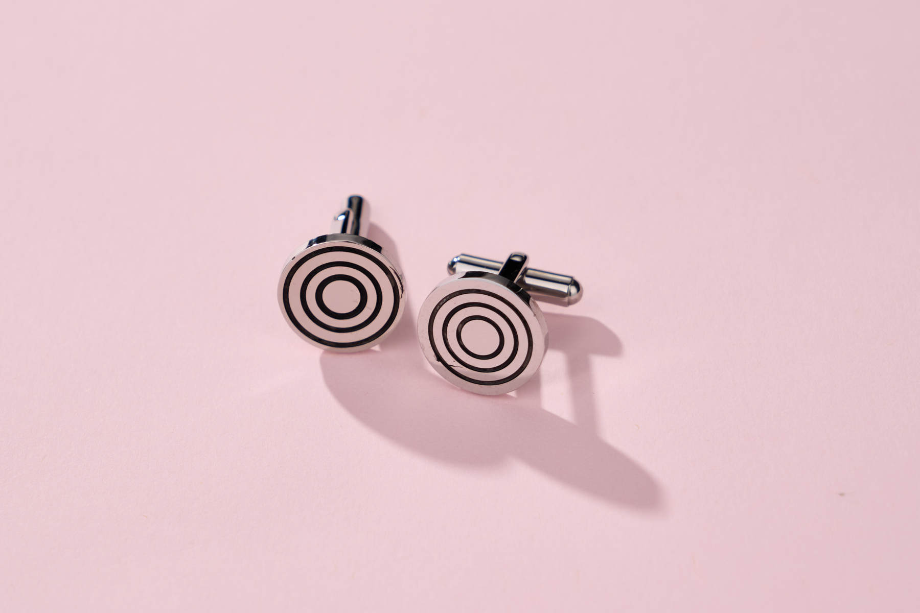 KeyStyle Cuff Links for Men, 1 Pair Men Round Stainless Steel Cuff Links with Gift Box