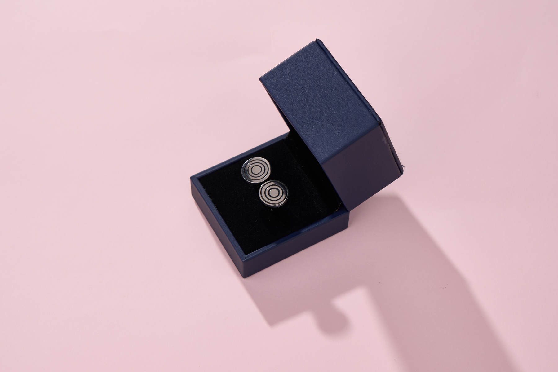 KeyStyle Cuff Links for Men, 1 Pair Men Round Stainless Steel Cuff Links with Gift Box