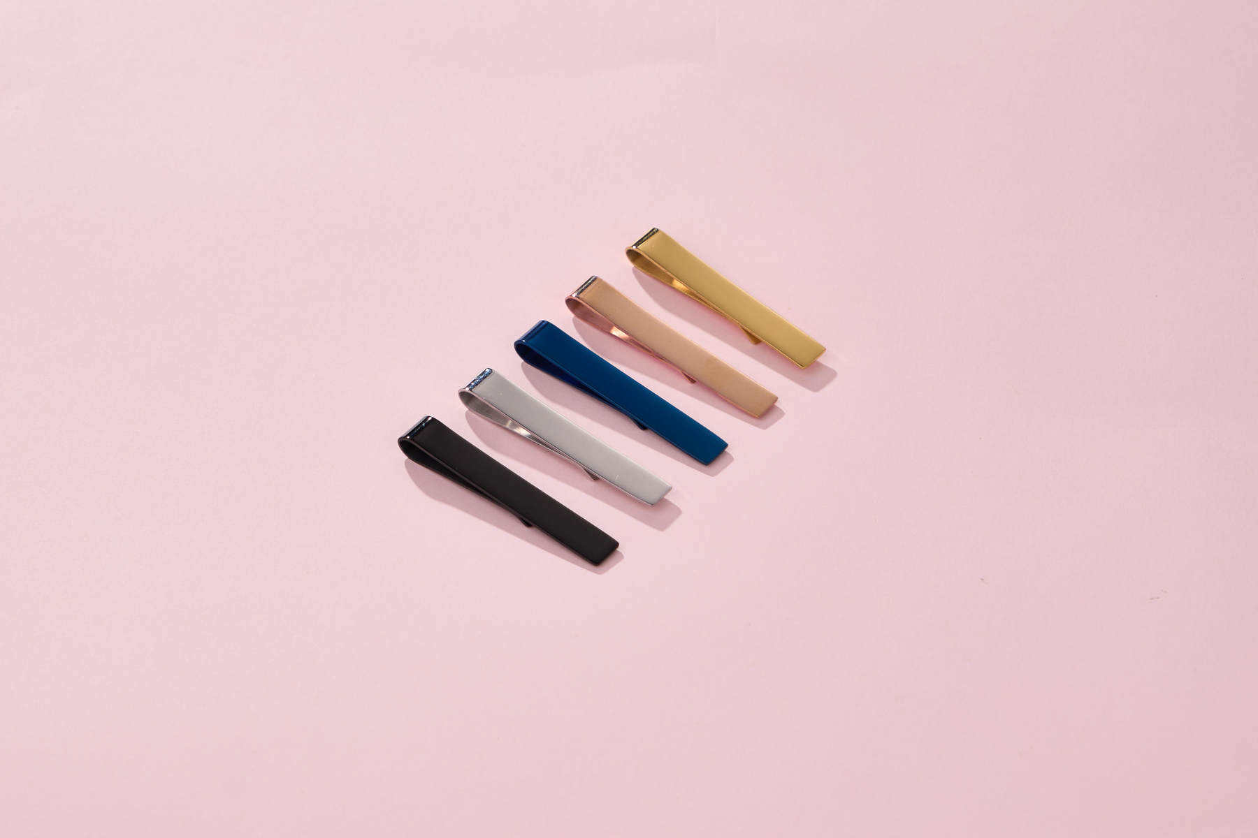 KeyStyle Tie Clips for Men, 5 Colors Tie Bar Clips for Regular Ties with Gift Box