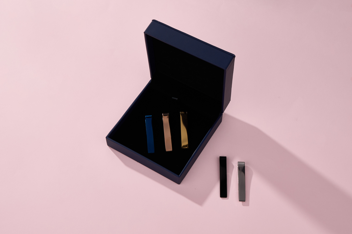 KeyStyle Tie Clips for Men, 5 Colors Tie Bar Clips for Regular Ties with Gift Box