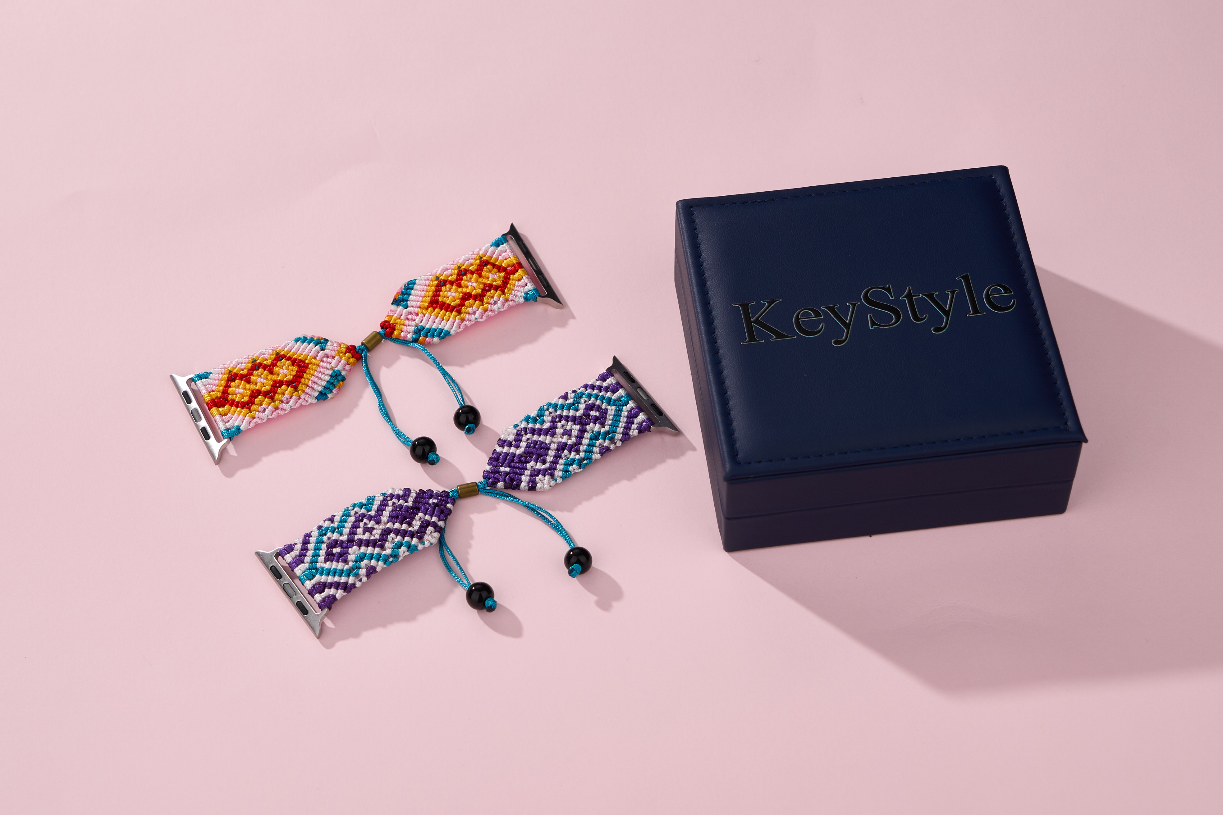 KeyStyle Watch Bands Adjustable Elastic Woven Watch Strap for Women with Gift Box