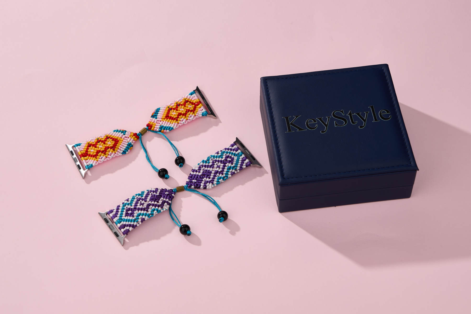 KeyStyle Watch Bands Adjustable Elastic Woven Watch Strap for Women with Gift Box