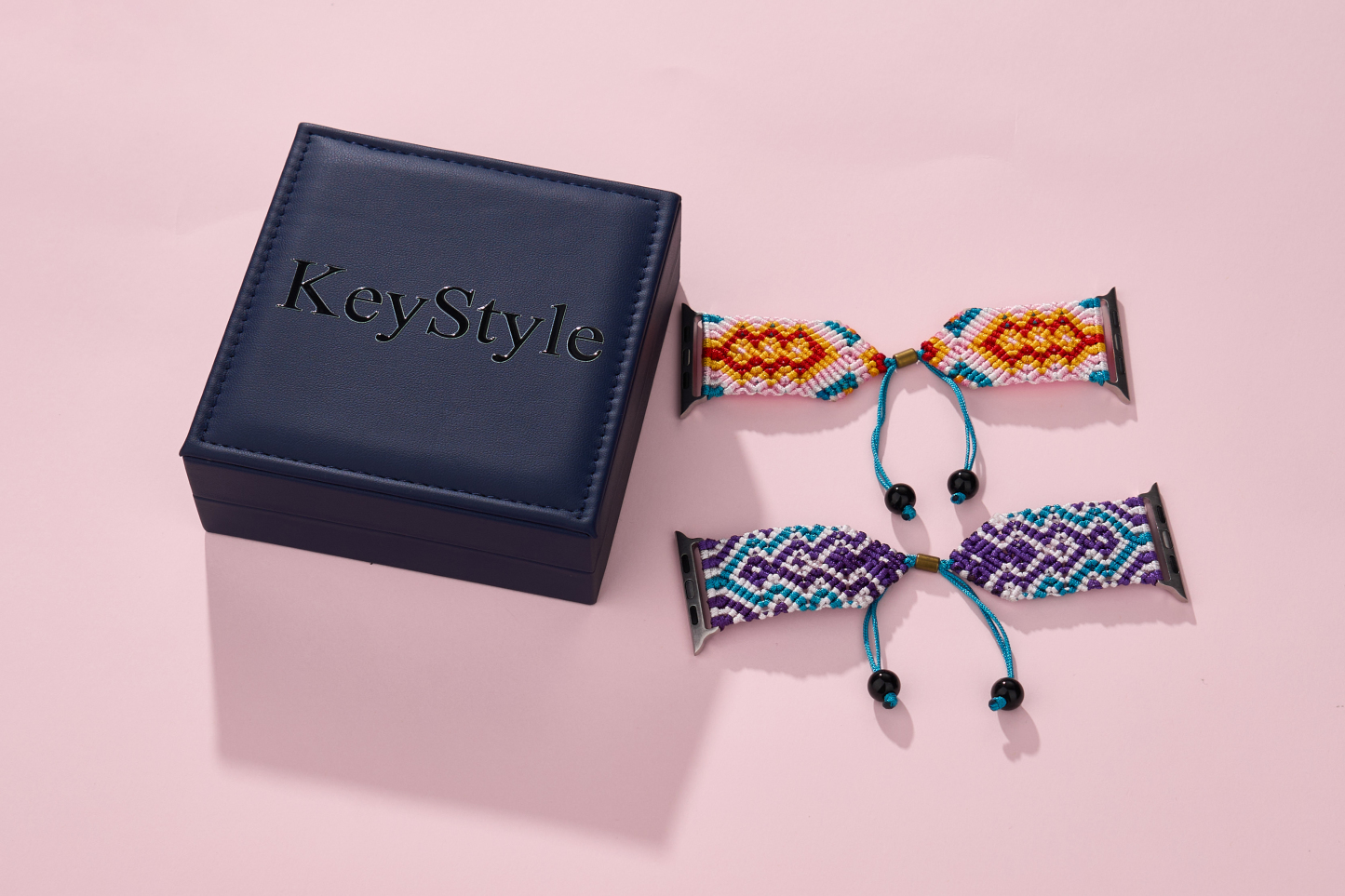 KeyStyle Watch Bands Adjustable Elastic Woven Watch Strap for Women with Gift Box