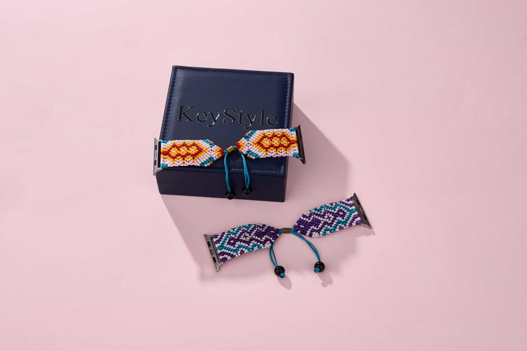 KeyStyle Watch Bands Adjustable Elastic Woven Watch Strap for Women with Gift Box