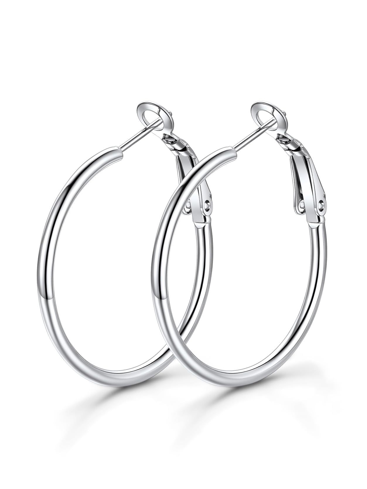 KeyStyle 70mm Hoop Earrings Large Stainless Steel Big Hoop Earrings for Women Lightweight Earrings Jewelry Everyday Gift for Women