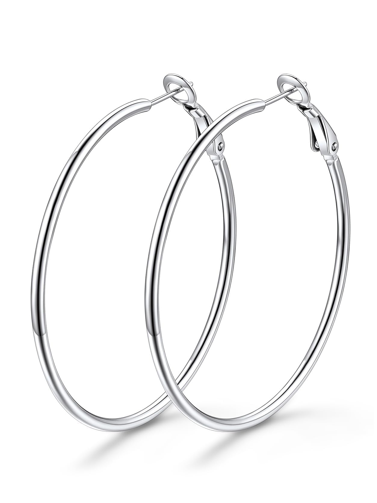 KeyStyle 70mm Hoop Earrings Large Stainless Steel Big Hoop Earrings for Women Lightweight Earrings Jewelry Everyday Gift for Women