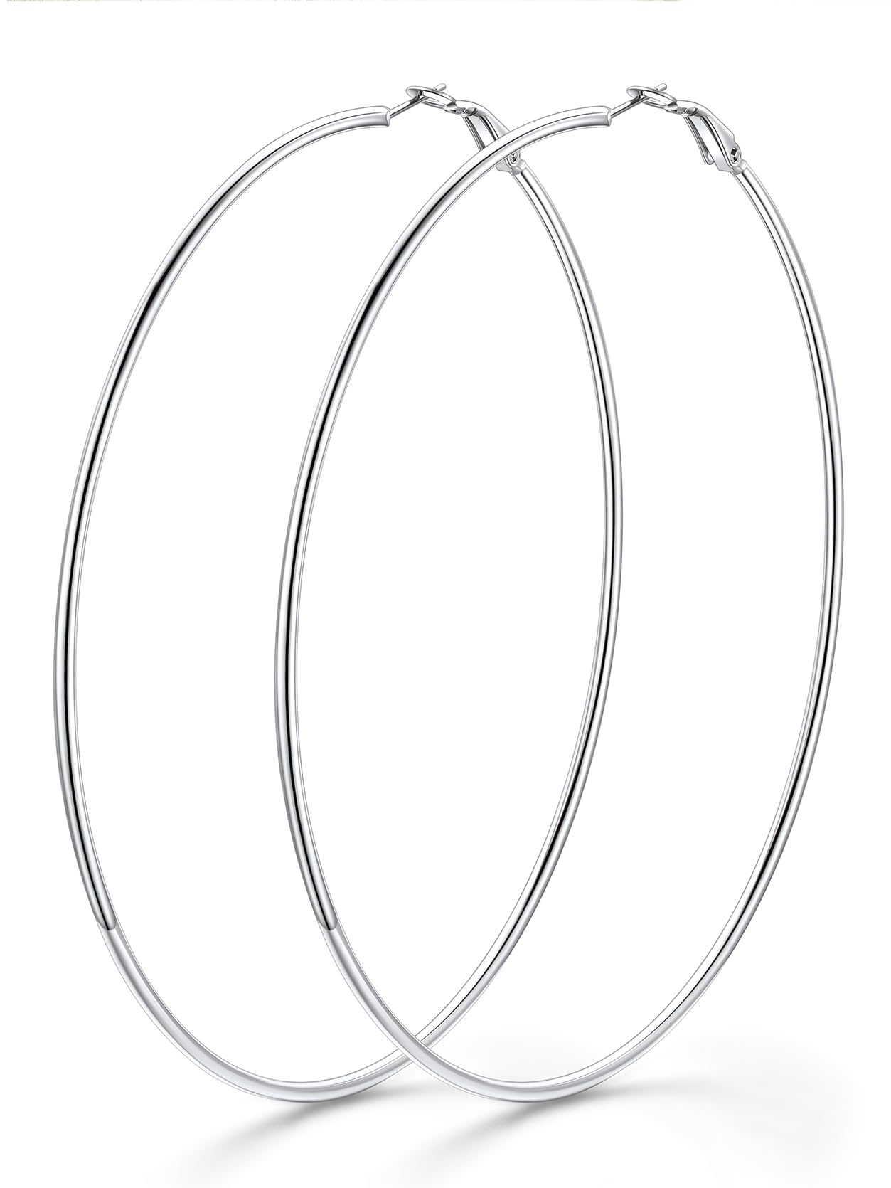 KeyStyle 70mm Hoop Earrings Large Stainless Steel Big Hoop Earrings for Women Lightweight Earrings Jewelry Everyday Gift for Women