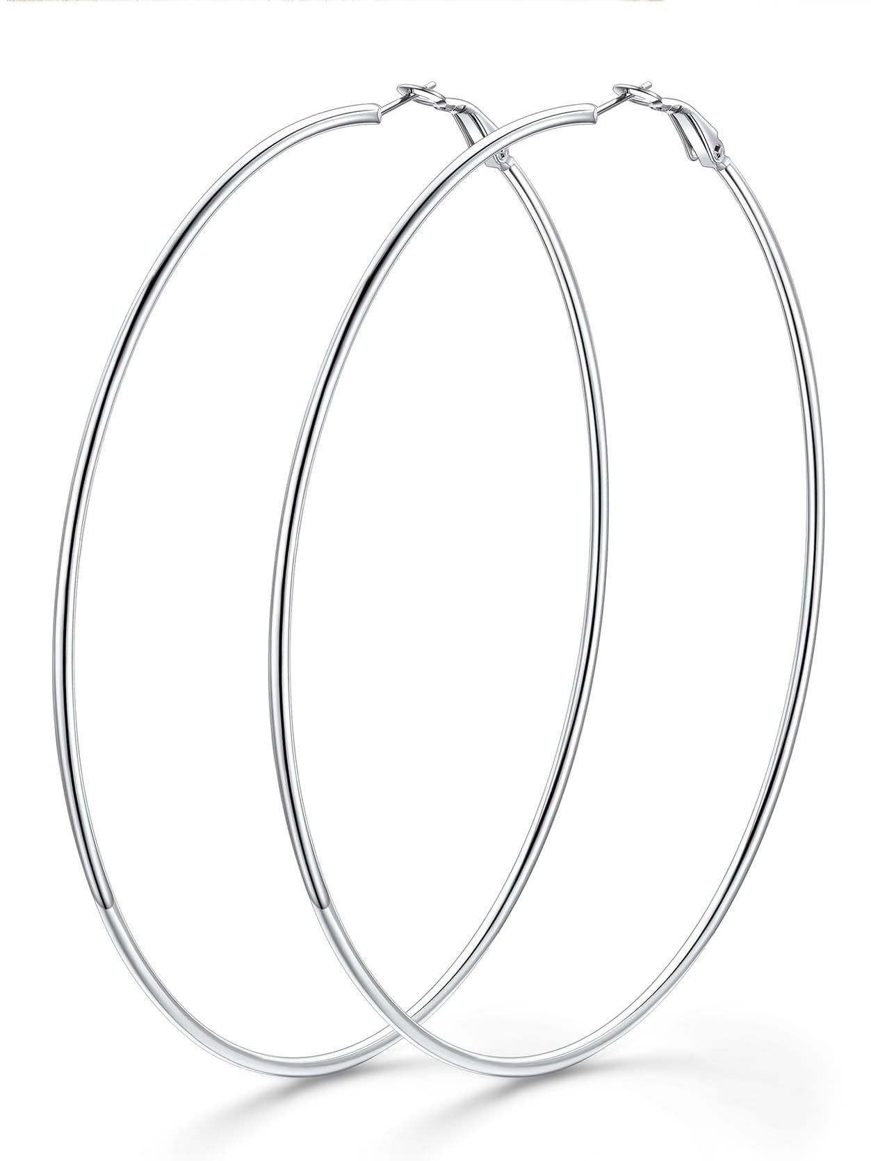 KeyStyle 70mm Hoop Earrings Large Stainless Steel Big Hoop Earrings for Women Lightweight Earrings Jewelry Everyday Gift for Women
