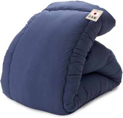 アリスプラザ 洗える掛け布団 日本製 ネイビーブルー シングルサイズ 丸洗いOK 軽量(2.4kg) 抗菌防臭 防ダニ加工 一年中使える 幅約150mm×奥行約210mm×高さ約8mm ポリエステル100％ 速乾性 あったか快適