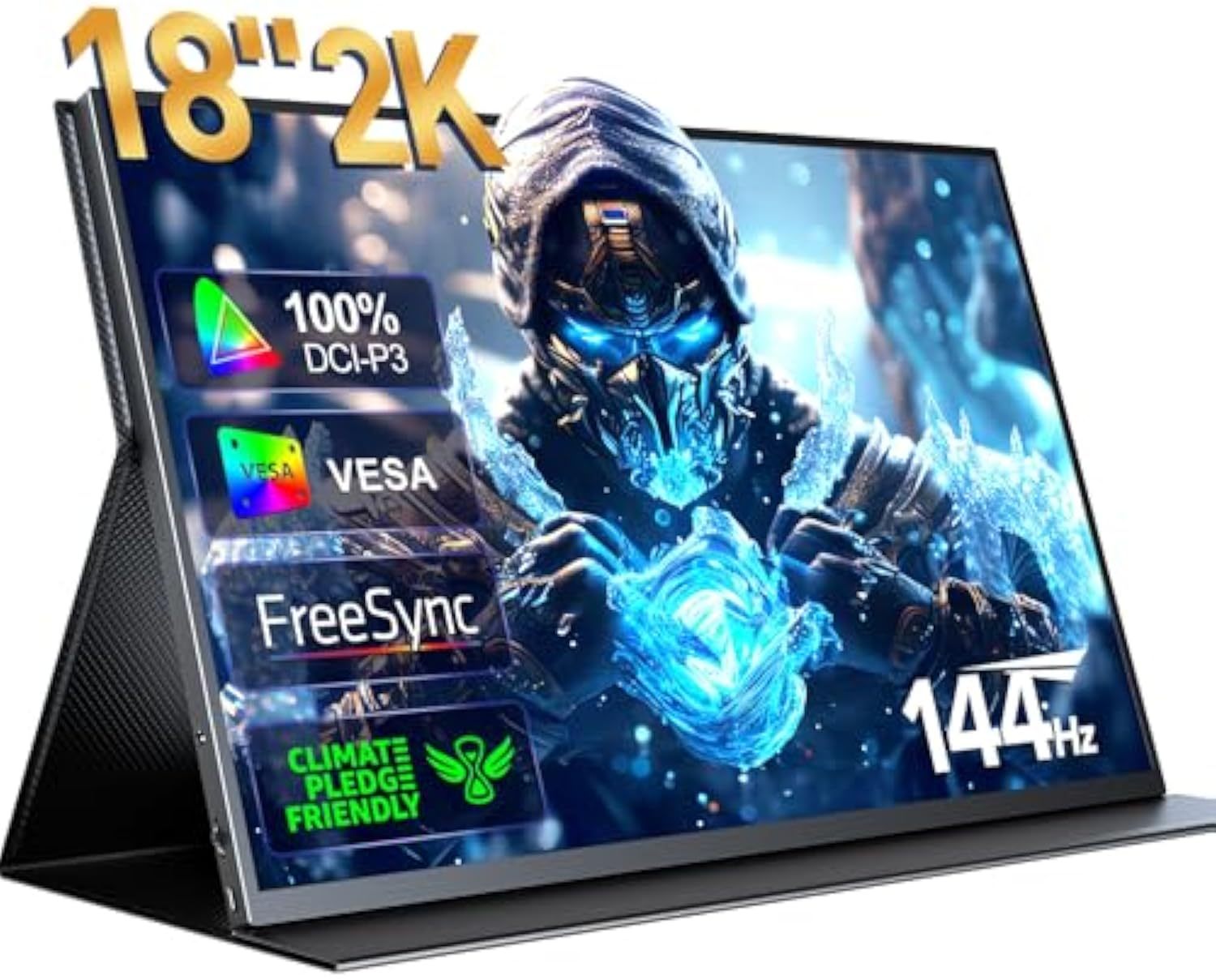xian'shi'qUPERFECT 2K 144Hz Portable Gaming Monitor 18" 2560x1600 QHD