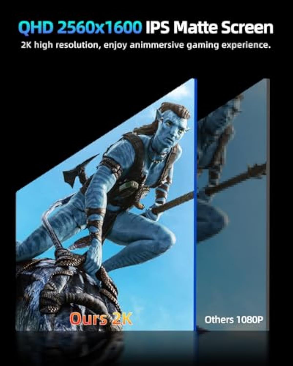 💻UPERFECT 2K 144Hz Portable Gaming Monitor 18" 2560x1600 QHD 100% DCI-P3